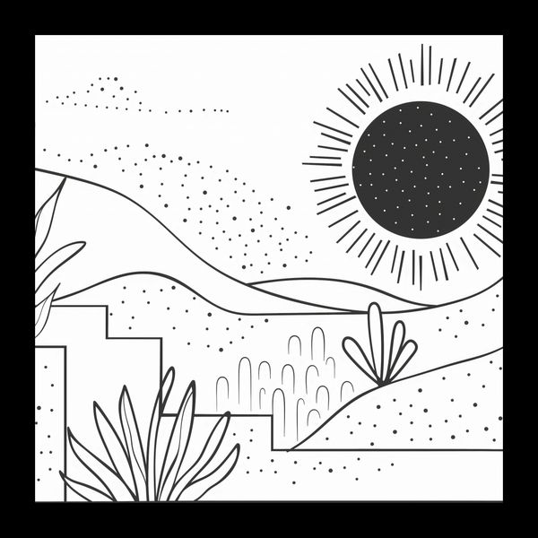 Plakat 20x20cm Linearny Pejzaż zdjęcie 2