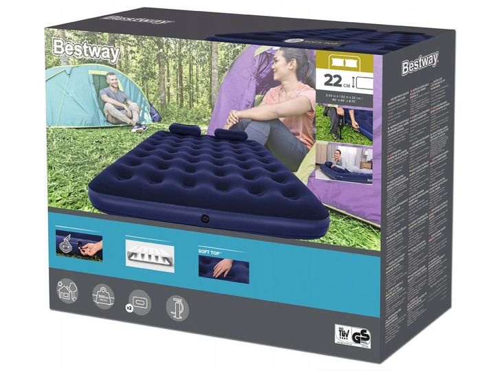 Bestway Materac dmuchany welur 203x152cm 67374 zdjęcie 7