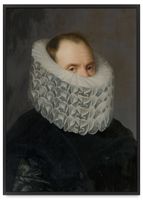 Plakat portret biała koronka 30x40 cm w czarnej ramie