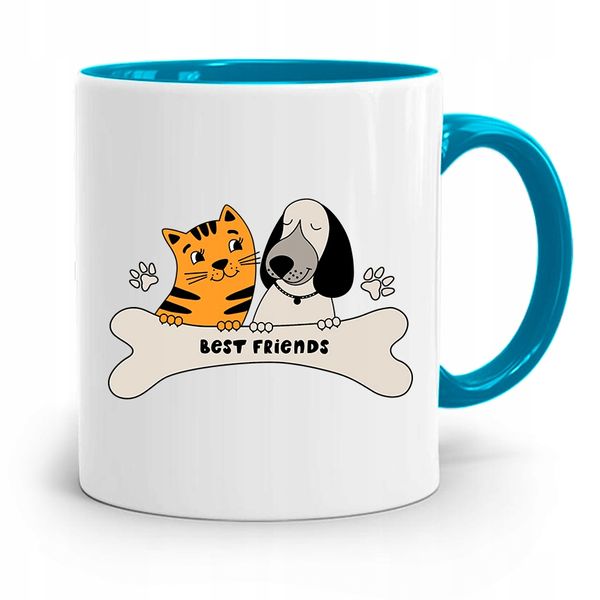 Kubek Błękitny Przyjaciel Najlepsi Przyjaciele Z Nadrukiem Ze Zdjęciem zdjęcie 1