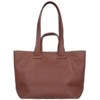 VERA PELLE torebka skórzana shopper z długimi rączkami V529 brązowa