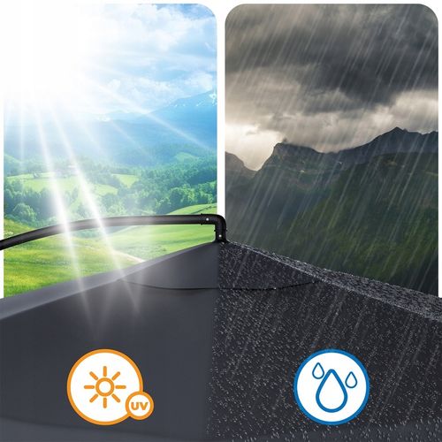 PARASOL OGRODOWY SKŁADANY NA WYSIĘGNIKU 350CM ANTRACYT +POKROWIEC GRAFITOWY na Arena.pl