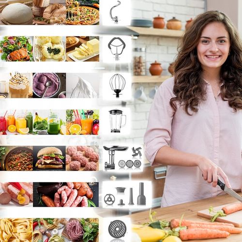 ROBOT KUCHENNY PLANETARNY MIKSER BLENDER 3000W MASZYNKA DO MIĘSA AKCESORIA na Arena.pl