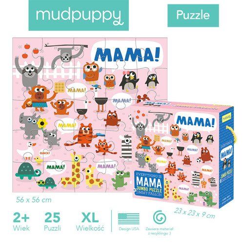 Mudpuppy : Puzzle podłogowe Jumbo Mama 25 elementów 2+ zdjęcie 2