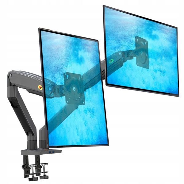 Regulowany Uchwyt Biurkowy na Dwa Monitory 22'-32' zdjęcie 1