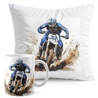 ZESTAW KUBEK + PODUSZKA DRUK - MOTOR MOTOCYKL MOTOCROSS