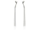 Eleganckie długie wiszące srebrne kolczyki chwosty łańcuszki srebro 925 K3218