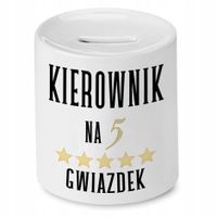 Skarbonka Dla Kierownika Kierownik Na 5 Gwiazdek Z Nadrukiem Ze Zdjęciem