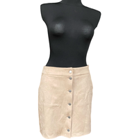 Spódnica Midi Rozkloszowana Wygodna Stylowa Beżowy Rozmiar 38