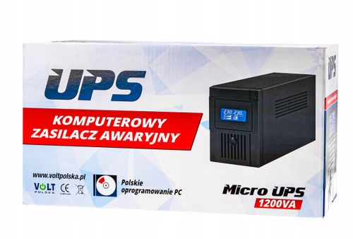 ZASILACZ AWARYJNY UPS LCD 1200VA 720W + PROGRAM na Arena.pl