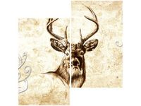 60X60CM GŁOWA JELENIA DWU OBRAZ ŚCIAN