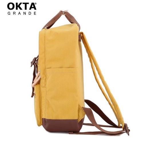 plecak miejski w żółto-brązowym kolorze z przegrodą na laptopa zamykany na Arena.pl