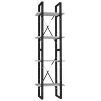 Regał na książki z 4 półkami, szary dąb sonoma, 40x30x140 cm