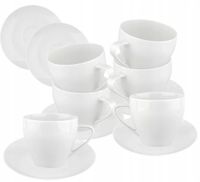 Zestaw filiżanek i spodki porcelana MariaPaula Biała 250 ml zestaw 6 sztuk
