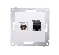Simon54 Gniazdo SAT F+ RJ45 DASFRJ45.01/11 białe