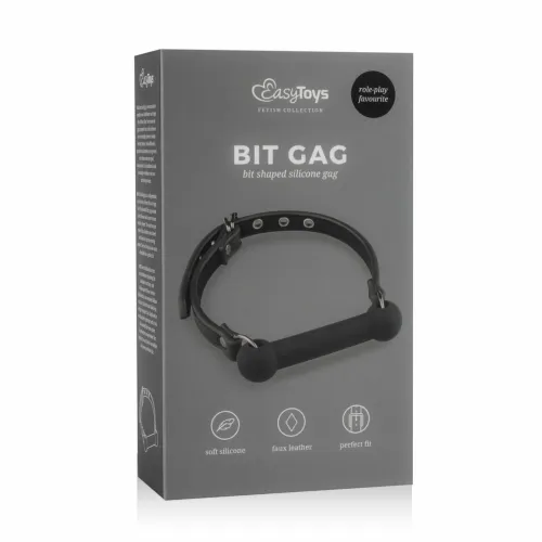 easytoys bit gag silikonowy z regulowanym paskiem - czarny na Arena.pl