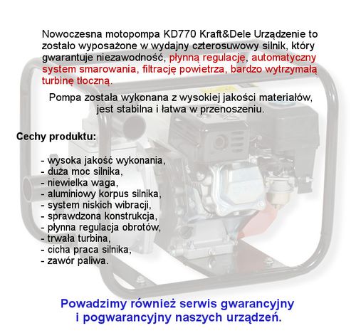 Motopompa pompa spalinowa 2 cale do wody 600l/min KD770 na Arena.pl