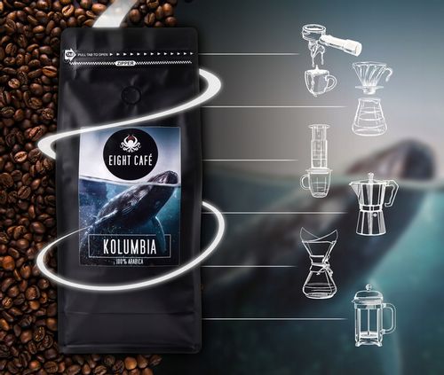 Kawa Ziarnista Świeżo Palona 100% Arabica Kolumbia 1KG Do Ekspresu na Arena.pl