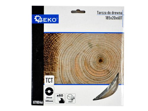 PIŁA TARCZA WIDIOWA DO CIĘCIA DREWNA 185x20 60 ZĘBÓW TNĄCYCH GEKO G78046 na Arena.pl