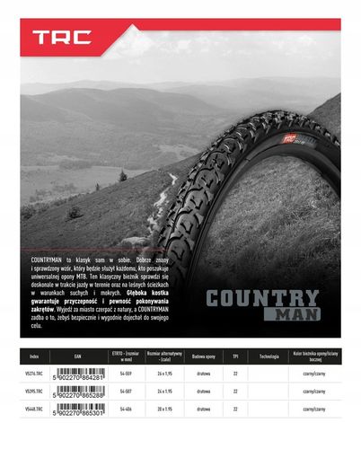 Opona rowerowa 24 cale TRC 24x1.95 [54-507] do roweru NOWA MOCNA WYTRZYMAŁA na Arena.pl