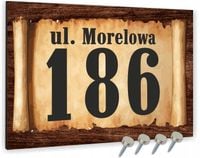 DUŻA Tabliczka ADRESOWA ALUMINIOWA 30x20 numer dom DESKI DREWNO ULICA