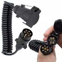 PRZEWÓD ELEKTRYCZNY DO PRZYCZEPKI kabel spiralny PRZEDŁUŻAZ 7 PIN 1,8M