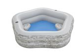 Dmuchany Basen Ogrodowy Dla Rodziny 213X206X53Cm Bestway + Dmuchane Siedzi