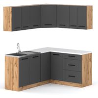 Meble Kuchenne Danka Narożna Kuchnia Modułowa Nowoczesna Szary Mat