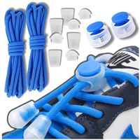 Sznurówki do butów elastyczne bez wiązania ze ściągaczem niebieskie