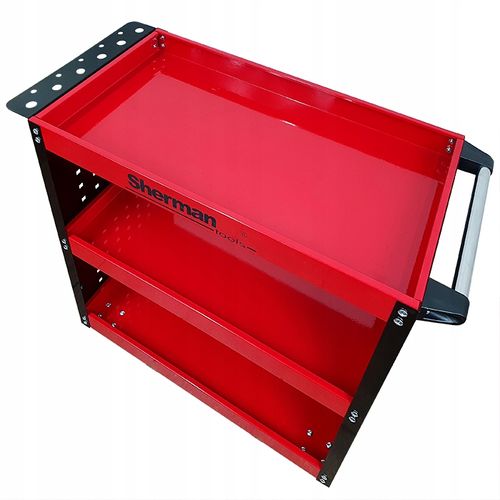 Wózek trzypółkowy warsztatowy narzędziowy 3PA cz ze ściankami Sherman na Arena.pl