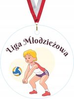 MEDAL Z PLEXI 5 cm nadruk UV siatkówka liga młodzieżowa kolorowe wzory