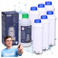 6x Filtr do ekspresu Delonghi Seltino Ovale i Ecodecalk 500ml i szczoteczka