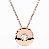 naszyjnik z różowego złota 585 z diamentem (brylantem) 0,04 ct lab