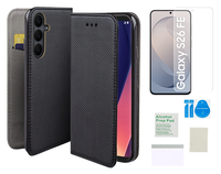 Etui z klapką do SAMSUNG GALAXY S26 FE czarny case obudowa + folia ochronna