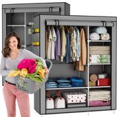 SZAFA TEKSTYLNA, MATERIAŁOWA SKŁADANA GARDEROBA, WIESZAK DO UBRAŃ 168X88X45