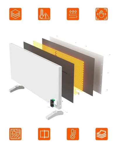 Grzejnik konwektorowy na podczerwień TermoPlaza 950W 25m2 energooszczędny na Arena.pl