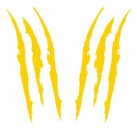 Naklejki Komplet The BEAST Zadrapania Ślady po Pazurach na 2 strony Sznyty