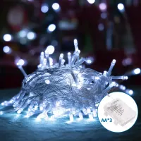 Lampki choinkowe 100 LED 10m zimne światło z timerem na baterie AA Aigostar praktyczne i wygodne
