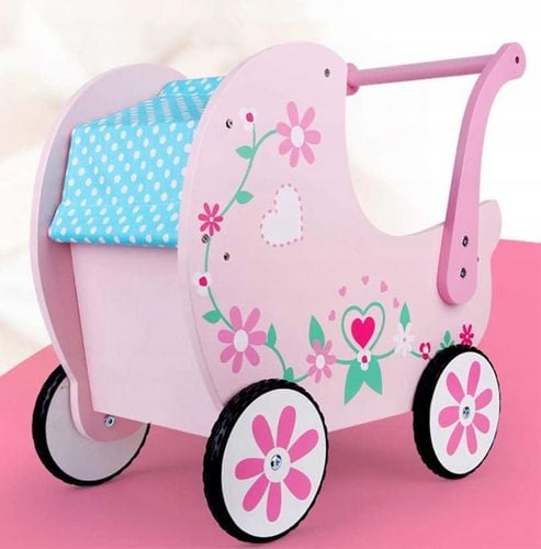 wózek drewniany różowy na Arena.pl