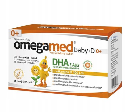 Omegamed Baby+D 0+ 150mg DHA i Witaminy D3 400j.m 60 Porcji na Arena.pl
