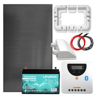 ZESTAW FOTOWOLTAICZNY 170W Z AKUMULATOREM I UCHWYTAMI MONTAŻOWYMI