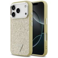 etui guess glitter triangle logo magsafe do iphone 17 pro złoty