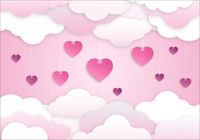 FOTOTAPETA dzieci chmurki serduszka 3D na wymiar