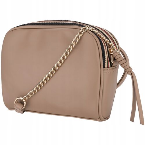 Torebka Damska Listonoszka MONNARI Camel BEŻ ZAMSZ Logo PASEK REGULOWANY na Arena.pl