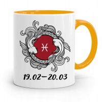 Znaki Zodiaku Zodiakara Kubek Żółty Ryby Z Nadrukiem Ze Zdjęciem