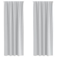 Zasłony z zasłonami 2 pcs Jasnoszary Poliester