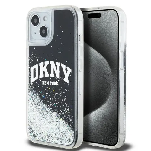Etui DKNY Liquid Glitter Big Logo na iPhone 15 Plus / 14 Plus - czarne na Arena.pl