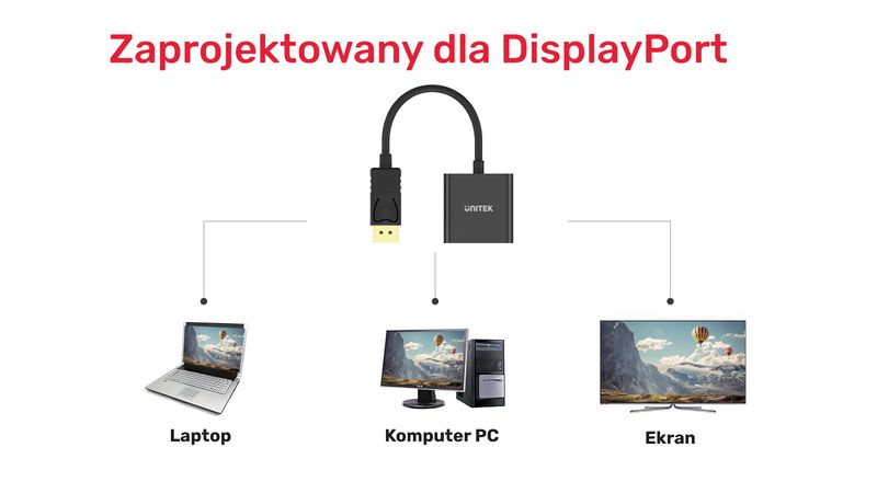 Unitek Adapter DisplayPort na VGA FullHD zdjęcie 6