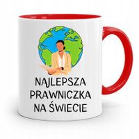 Kubek Czerwony Prawnika Najlepsza Prawniczka Z Nadrukiem Ze Zdjęciem