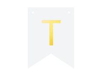 Baner DIY, 16 cm, biały, literka "T" [stwórz swój baner]